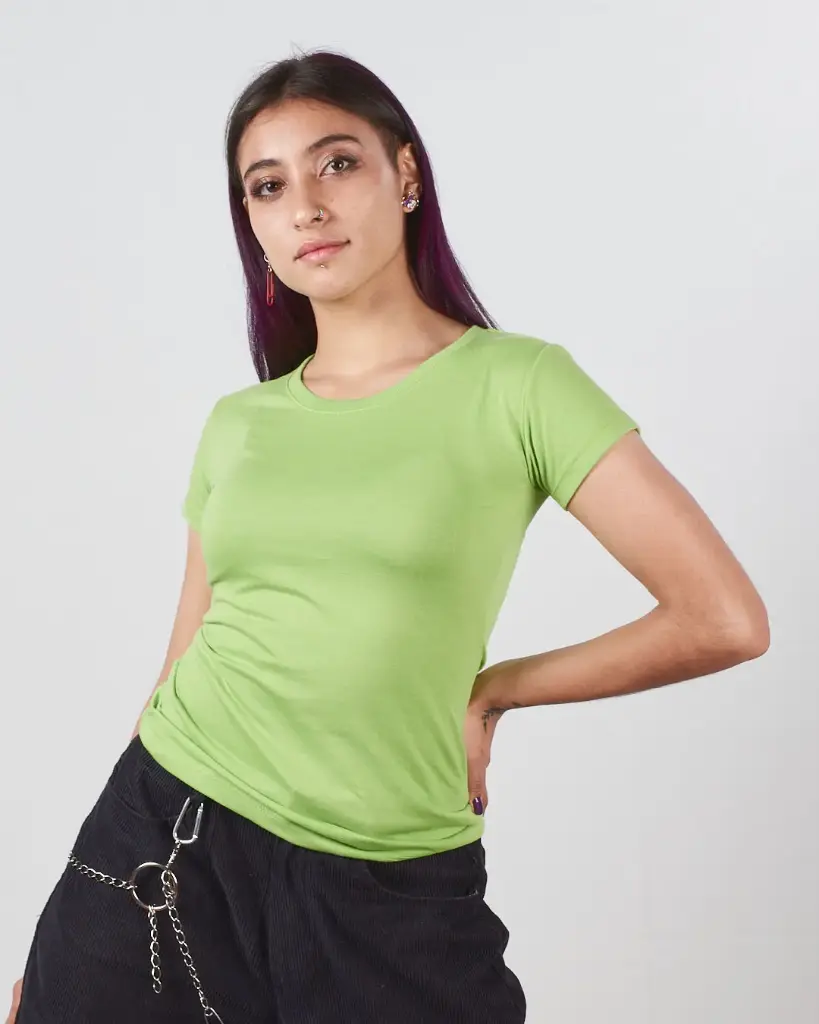 Camiseta Cuello Redondo Polialgodon Reciclado Mujer