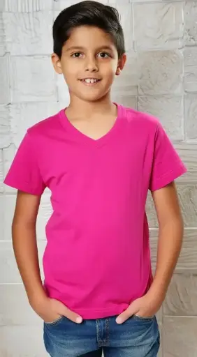 Camiseta Cuello V Algodón Niño