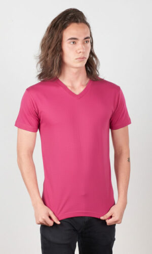 Camiseta Cuello V Polialgodon Hombre