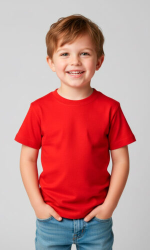 Camiseta Cuello Redondo Poliéster Piel de Durazno Niño PROMO