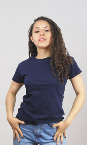 Camiseta Cuello Sencillo Algodón Mujer PROMO