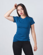 Camiseta Cuello Redondo Sencillo Algodón Mujer