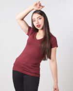 Camiseta Cuello V Polialgodón Mujer PROMO