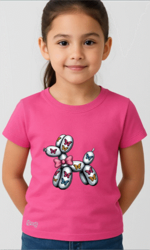 Camiseta perrito mariposas niña