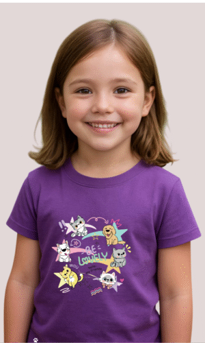 Camiseta perros y gatos niña